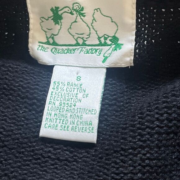 Awesome Quacker Factory Sweater S Movie, Snacks, Cardigan, Black, Embroidered - Picture 13 of 13